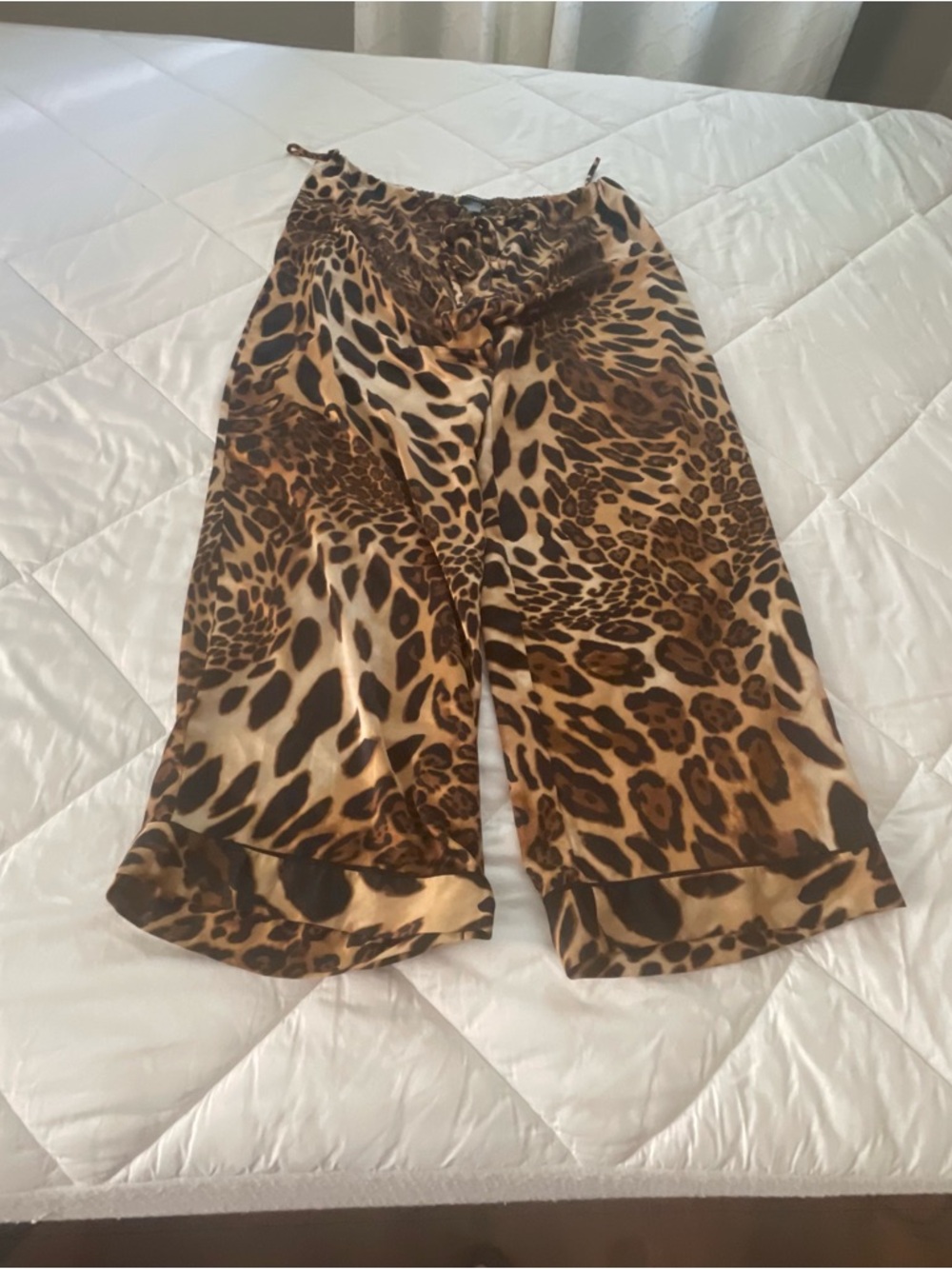 NATORI Leopard Print Satin Pajama Set - Brown & Black L - $40 - Picture 8 of 9